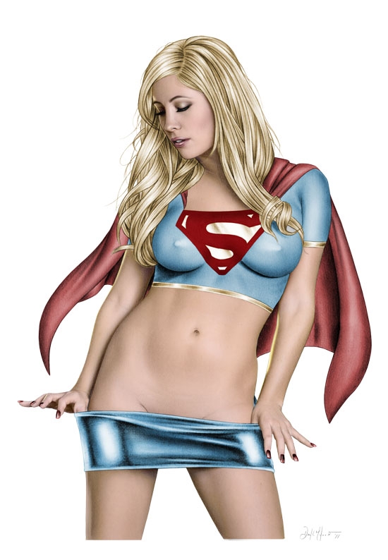Sexy Supergirl Color Version In Don Monroe S Comic Art Comic Art Gallery Room