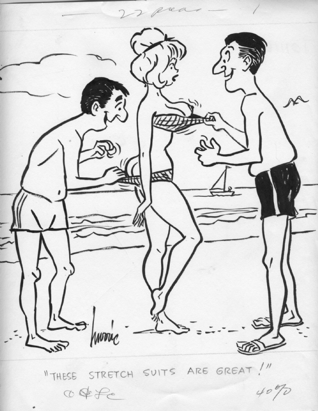 Art Hurric Adult Cartoon Stretch Bathing Suits In Marshall K S Adult Original Art Comic Art