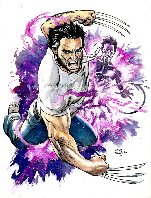 Lan Medina - Wolverine Watercolor Sample 2, In Court Gebeau's Lan 