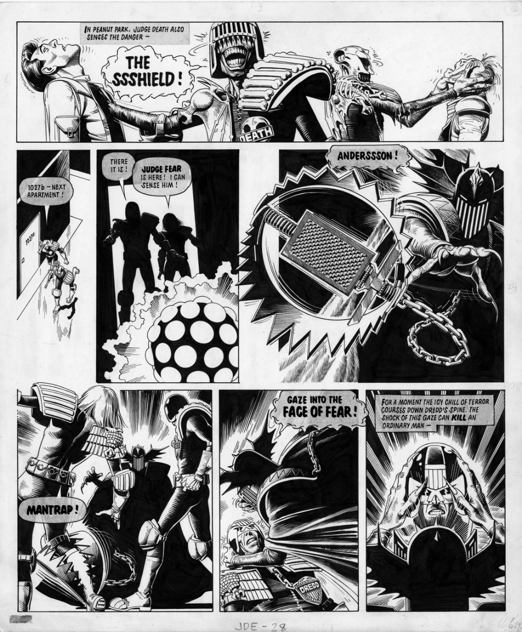 Judge Dredd Gaze Into The Face Of Fear By Brian Bolland In Chris Cs Bolland Brian Comic Art