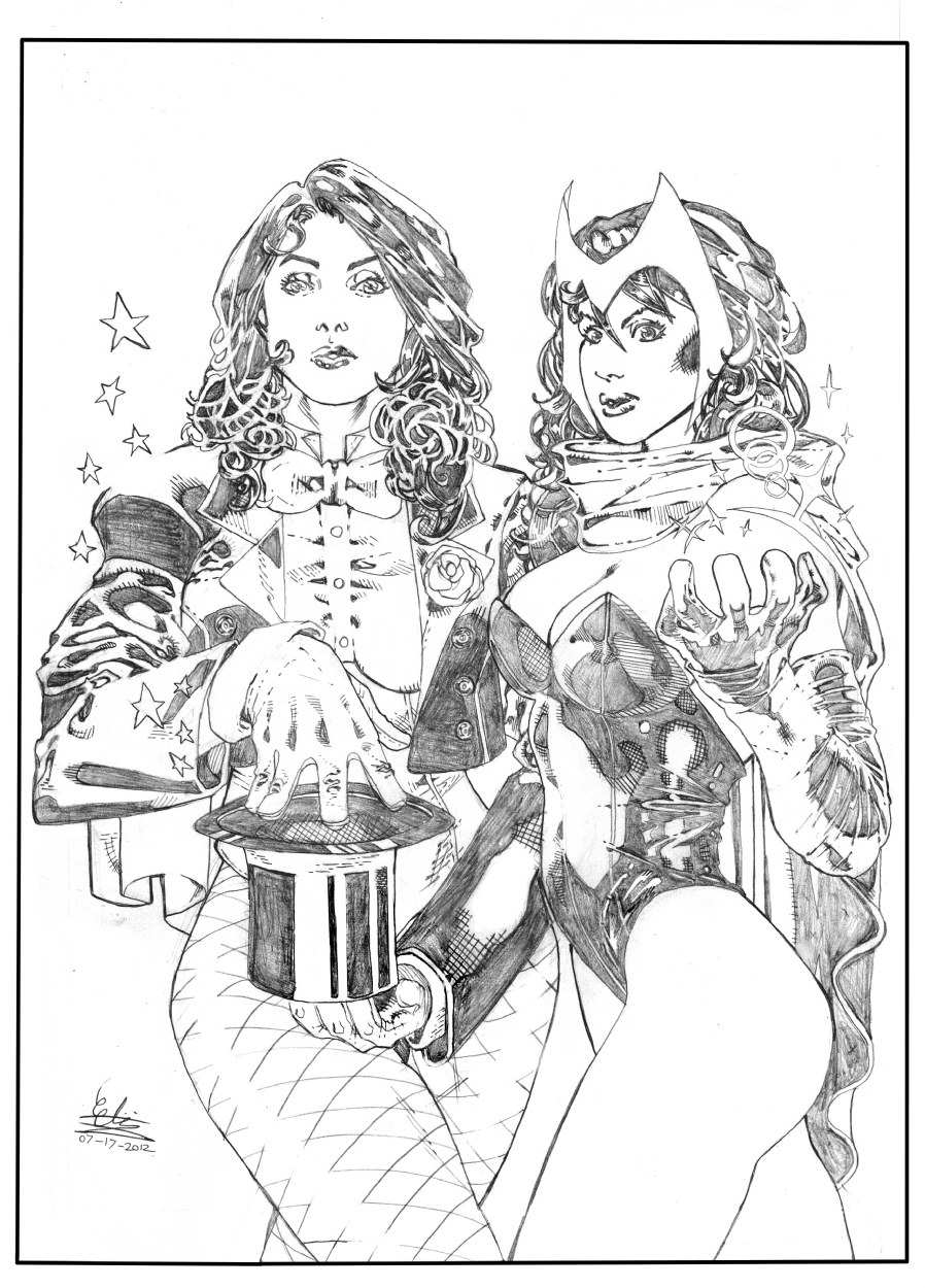 Scarlet Witch And Zatanna 3 By Atlas In Atlas Eli S Pin Up Art Comic