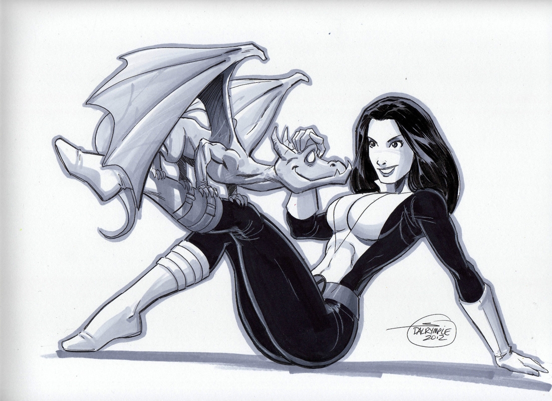 Kitty Pryde And Lockheed By Scott Dalrymple In Ray Castle S Pin Ups Comic Art Gallery Room