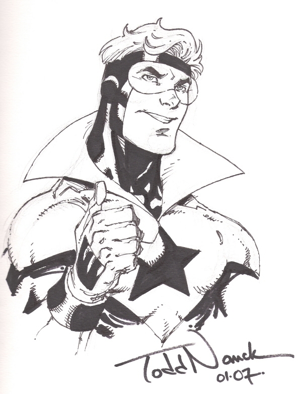 Booster Gold by Todd Nauck, in David Bargman's Sketches: Theme Book ...